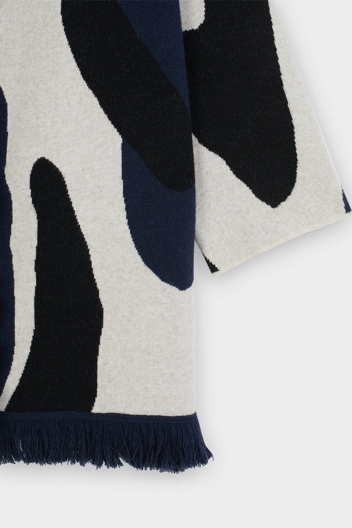 بارفوا كارديجان منقوش كم طويل نسائي أسود