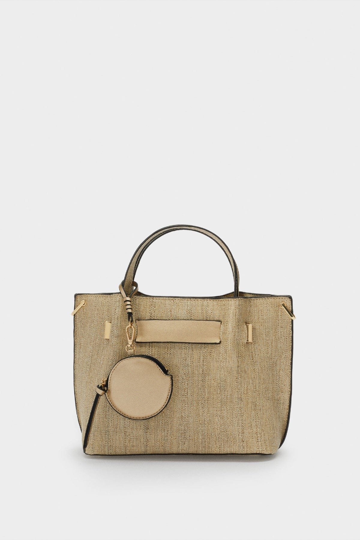 بارفوا حقيبة يد رافية مزخرفة مع جزء داخلي قابل للإزالة ذهبي