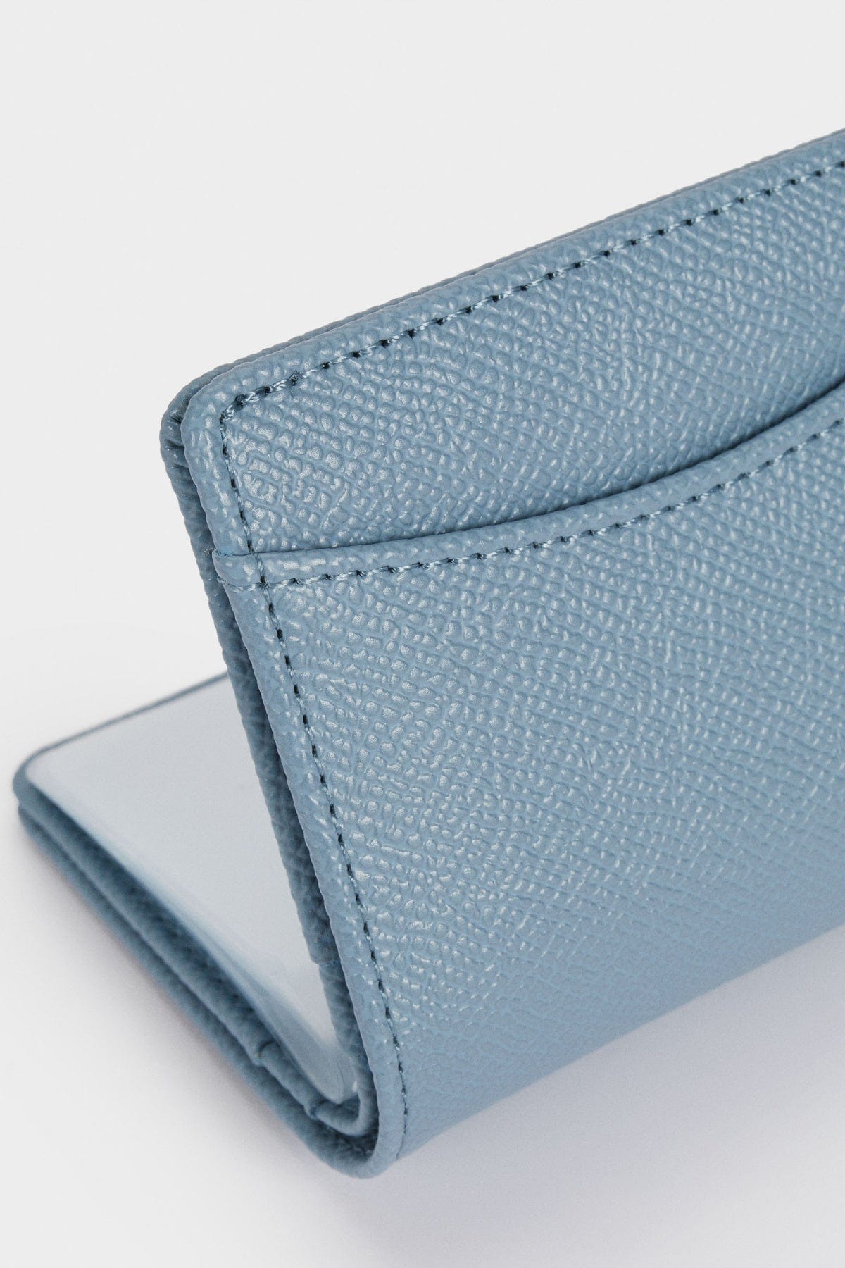 بارفوا حامل بطاقة جلد سادة أزرق