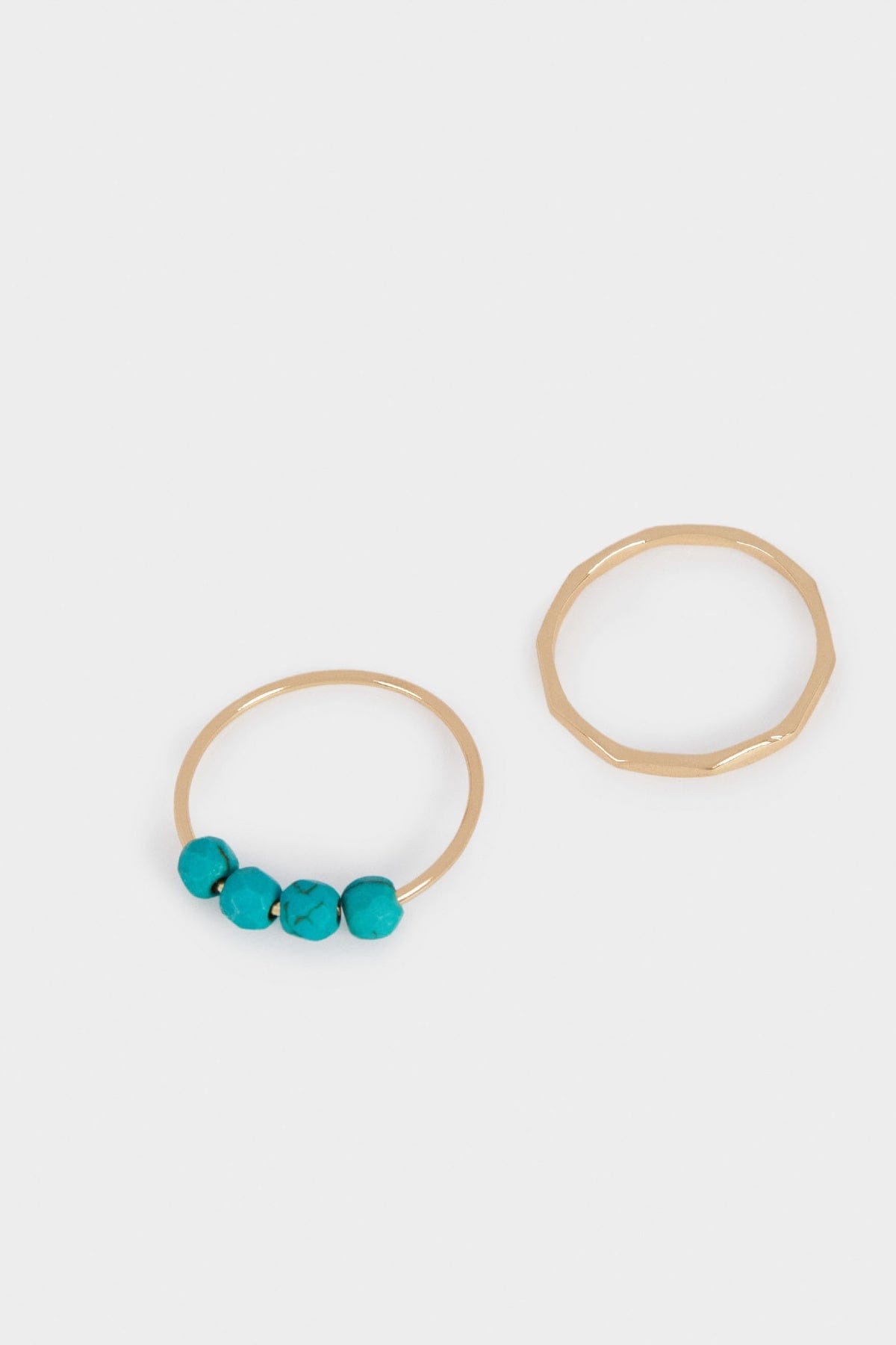 بارفوا مجموعة خواتم سانتوريني مزين بالخرز المنقوش تركواز