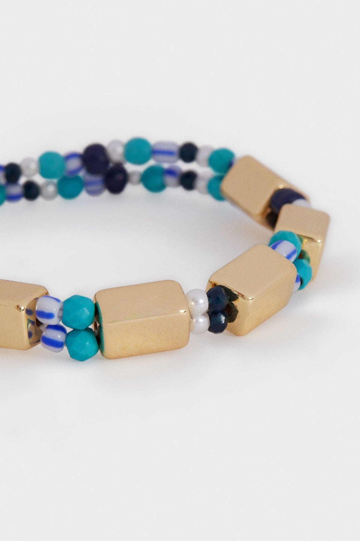 بارفوا أسوارة مرنة مزينة بالحجر والخرز نسائي أزرق