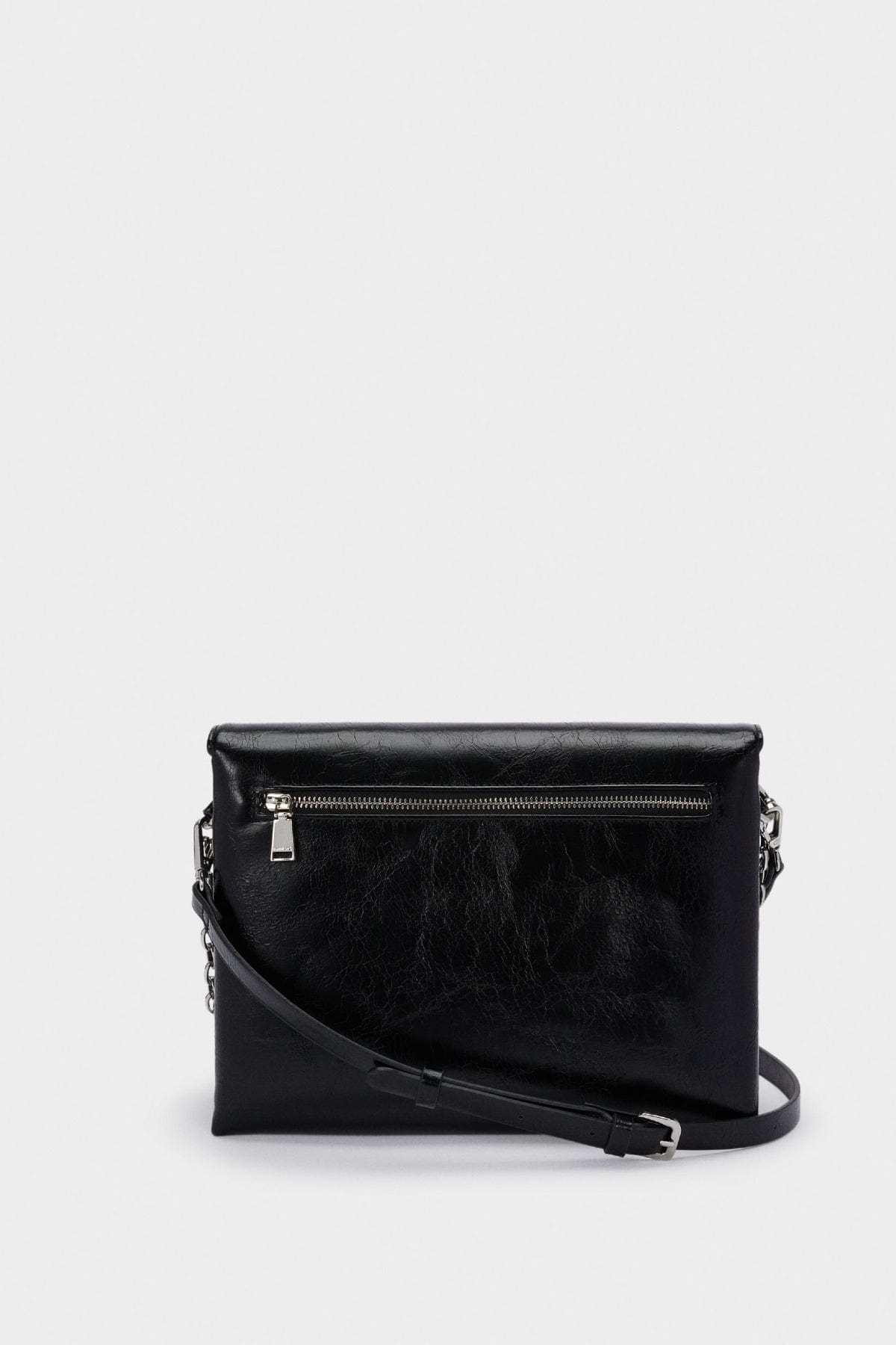 بارفوا حقيبة كروس جلد بقفل أمامي أسود