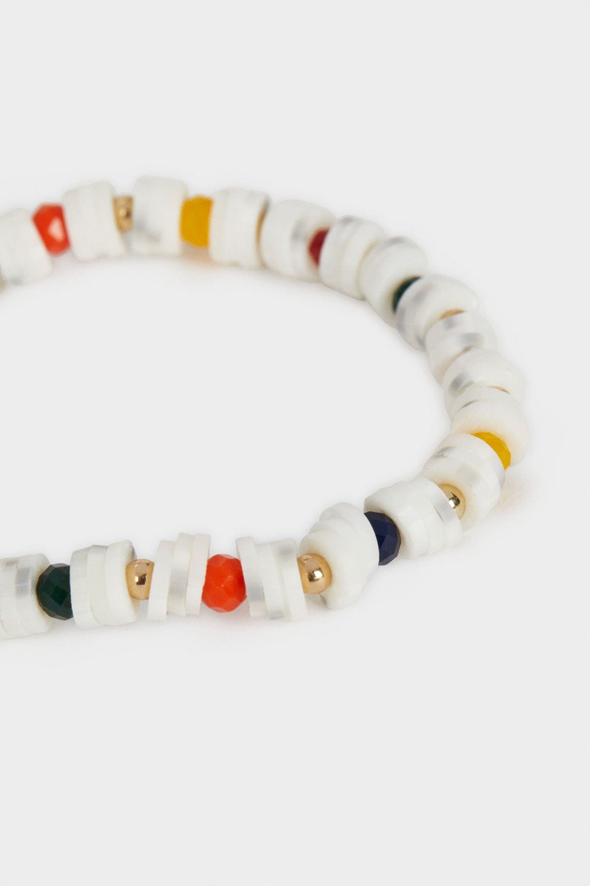 بارفوا أسوارة مزينة بالخرز الأبيض والملون نسائي ذهب