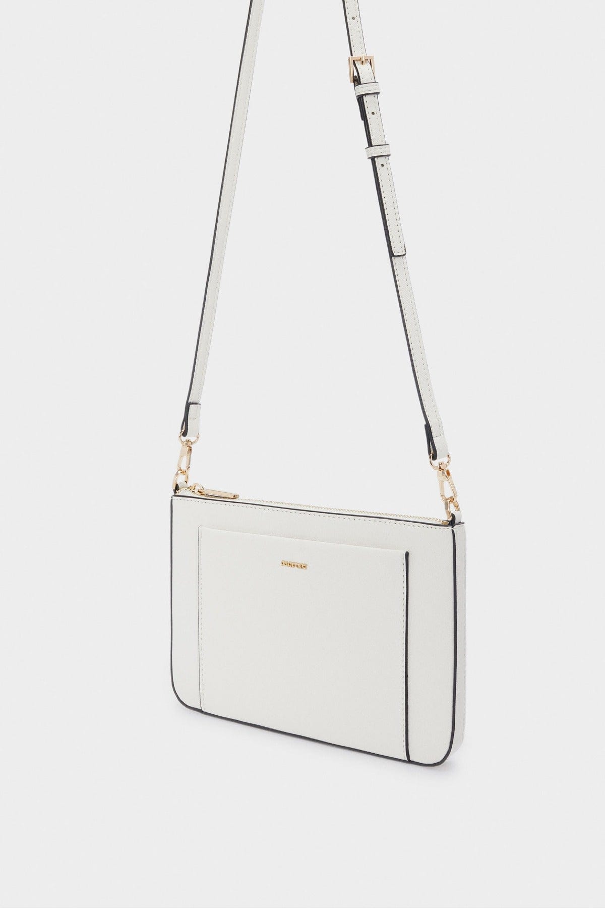 بارفوا حقيبة جلد كروس بجيب خارجي أبيض