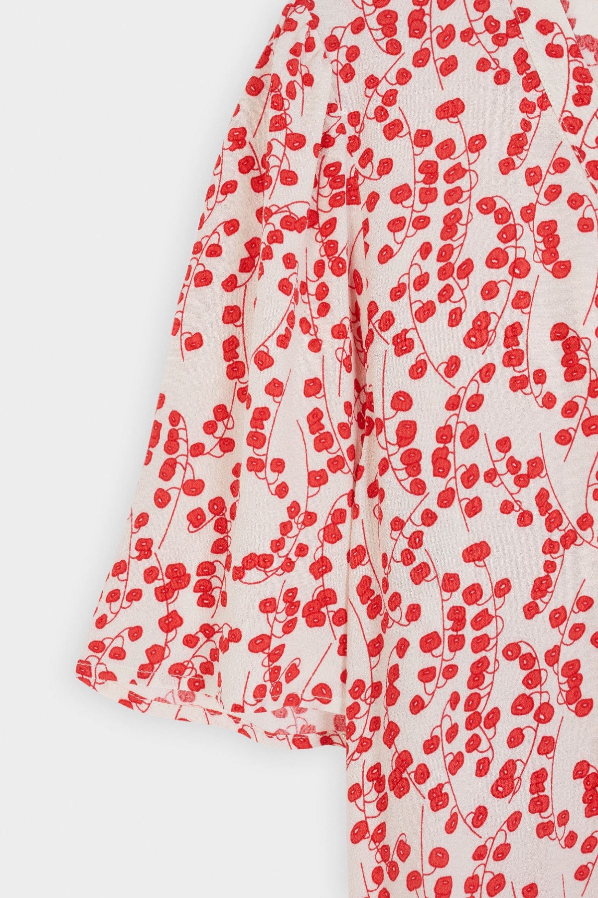 بارفوا فستان ميدي مشجرة بفتحة صدر V بيج فاتح