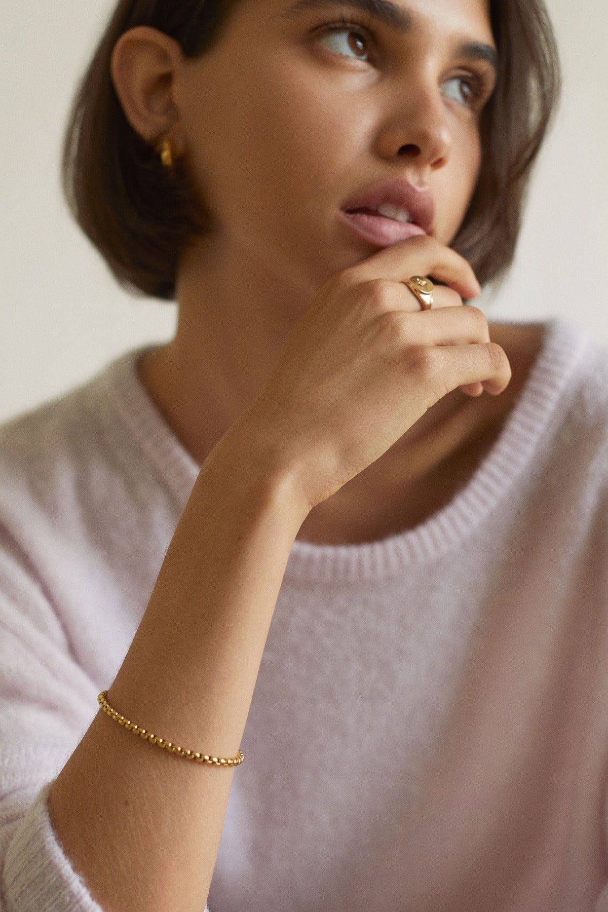 بارفوا اسوارة ذهبية سادة نسائي ذهب