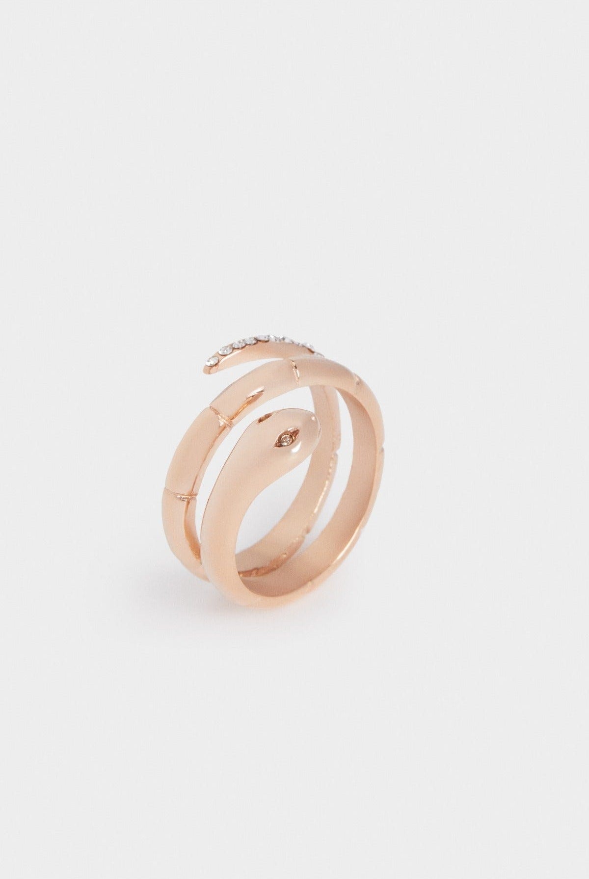 بارفوا خاتم ثعبان بفصوص بيضاء لامعة