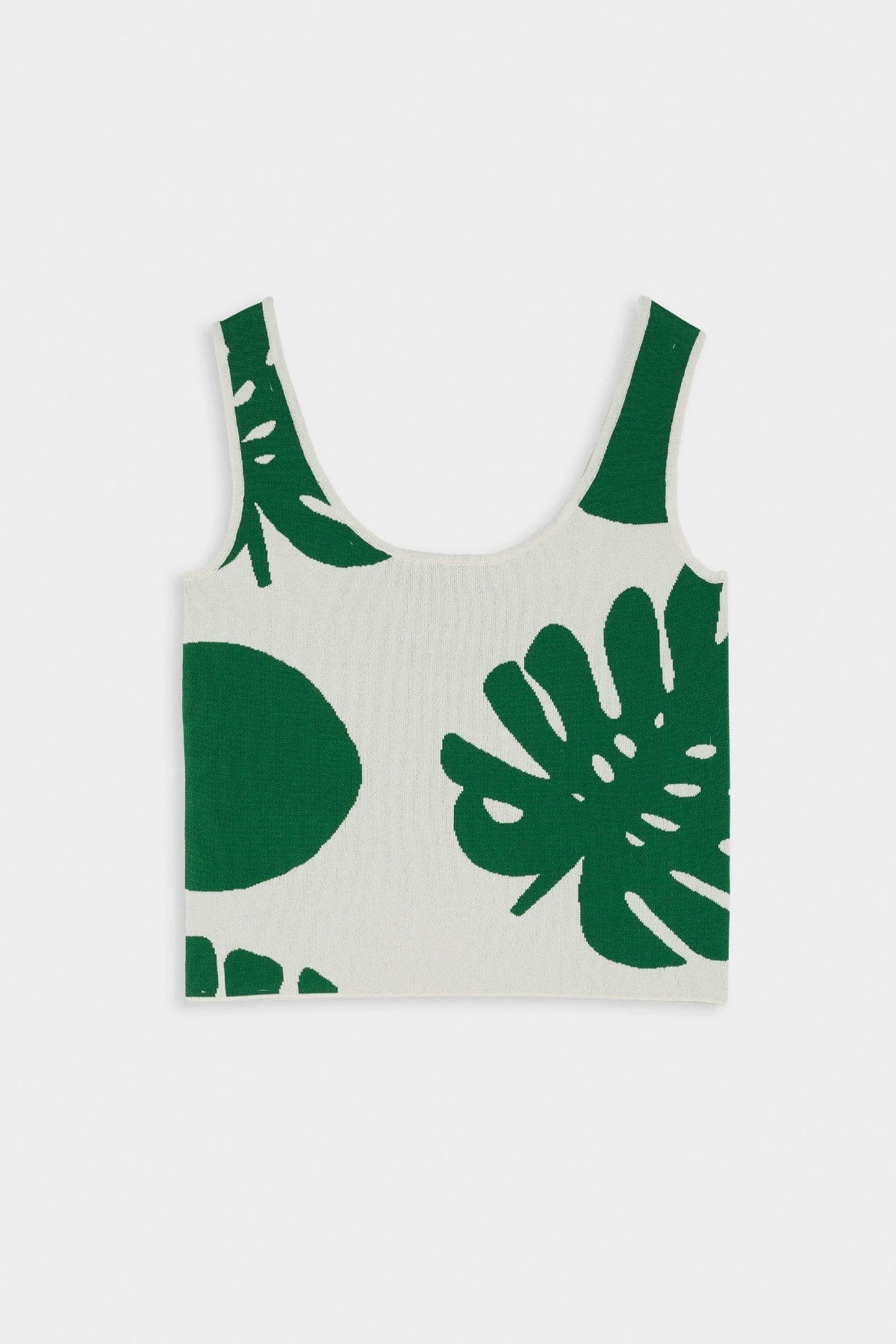 بارفوا بلوزة محبوكه بحمالات عريضة ورقبة دائرية واسعة بيج فاتح