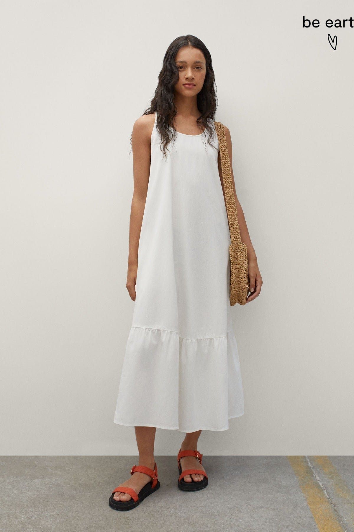 بارفوا فستان نسائي طويل كت سادة