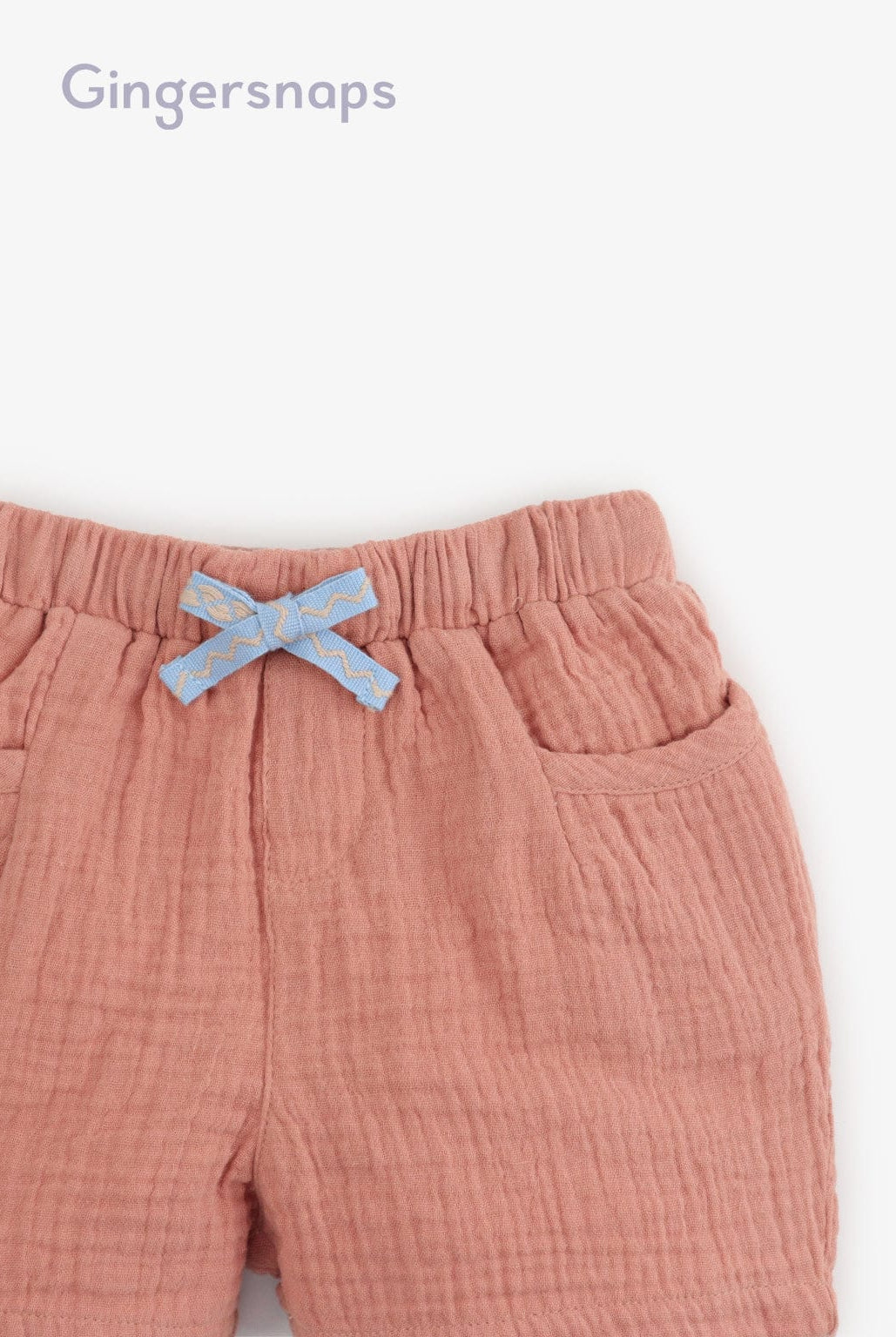 جينجرسنابس شورت مكشكش أولادي برباط علي الخصر بني