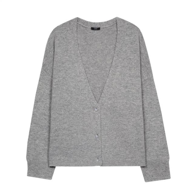 بارفوا كارديجان صوف نسائي سادة بأزرار أمامية