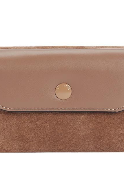 بارفوا محفظة نسائية جلد سادة جملي