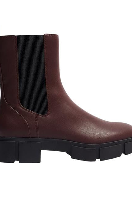 بارفوا حذاء هاف بوط بدون رباط جلد