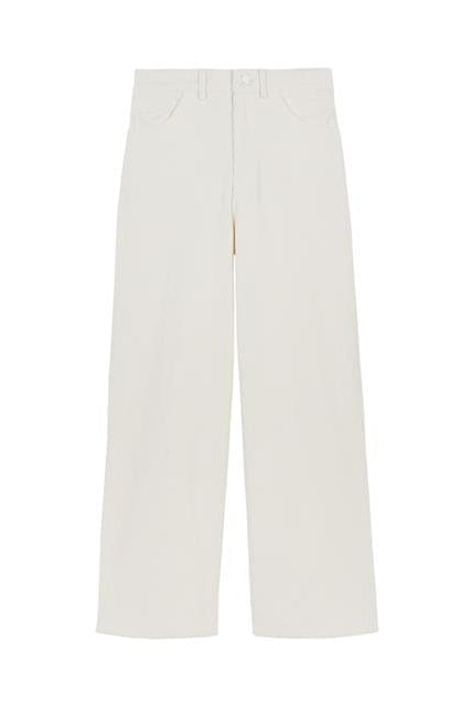 بارفوا بنطلون وايد ليج نسائي سادة بيج فاتح