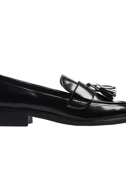 بارفوا حذاء كلاسيك نسائي كعب مسطح سادة أسود