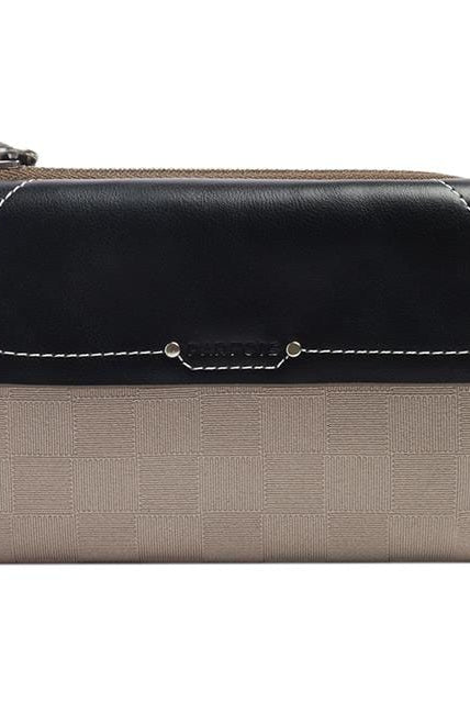 بارفوا محفظة جلد طبيعى لونين نسائية أسود