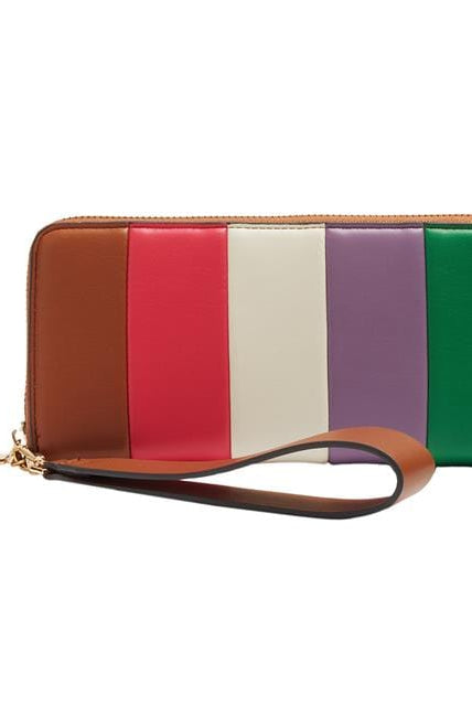 بارفوا محفظة نسائي مخططة بسحاب جملي