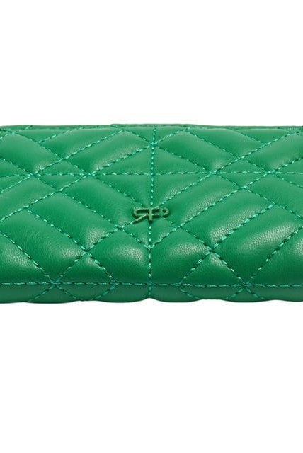 بارفوا محفظة يد نسائية سادة مطرزة أخضر