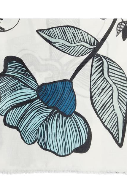 بارفوا وشاح بوليستر مطبوع نقشة وردة كبيرة