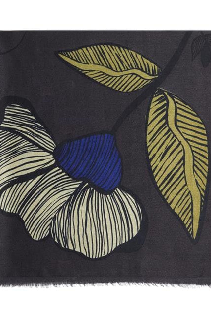 بارفوا وشاح بوليستر مطبوع نقشة وردة كبيرة