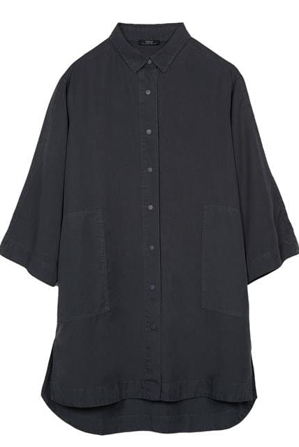 بارفوا فستان قميص قصير منسوج نسائي رمادي