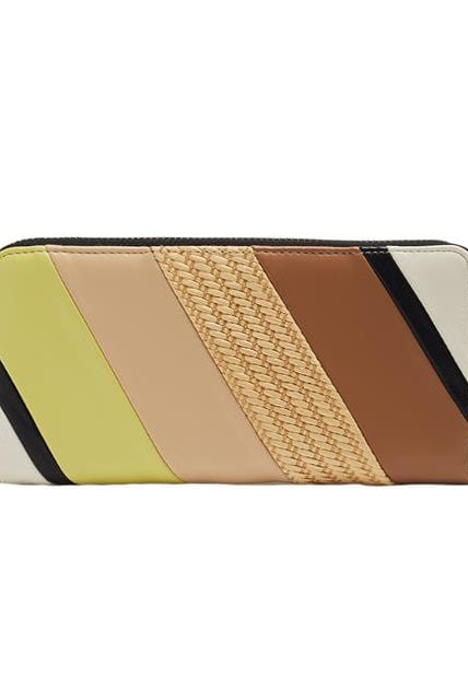 بارفوا محفظة متعددة الألوان مستطيلة بسحاب بيج فاتح