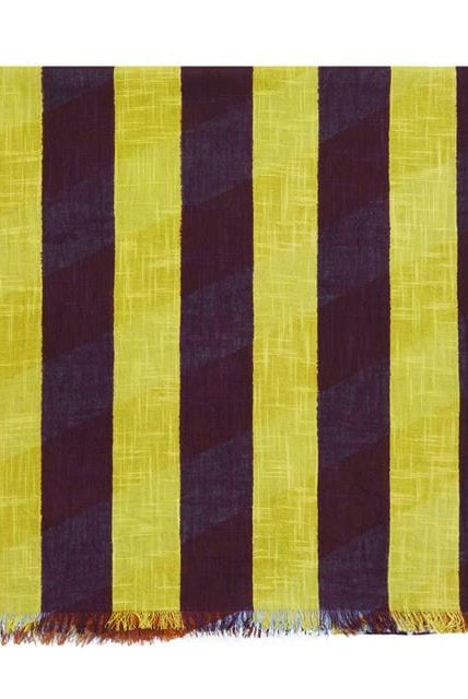 بارفوا وشاح قطن مخطط بالطول مربع نسائي بني