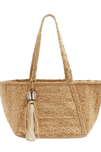 بارفوا شنطة كتف صغيرة سادة بشراشيب أصفر