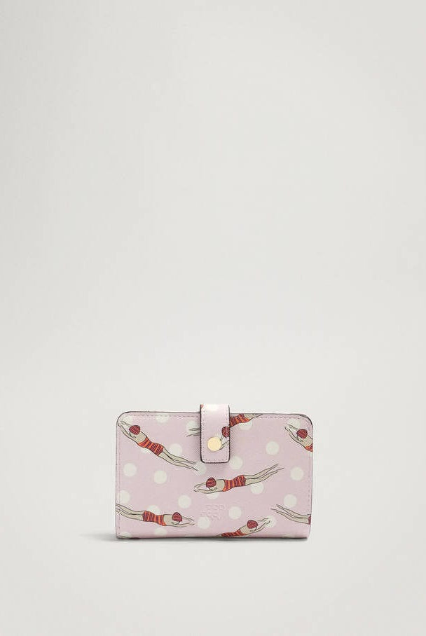 بارفوا محفظة صغيرة نسائية مطبوعة وردي