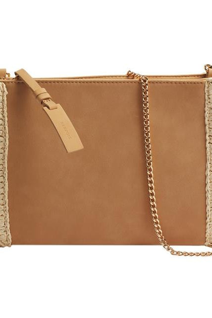 بارفوا حقيبة يد جلدية مزينة بحواف