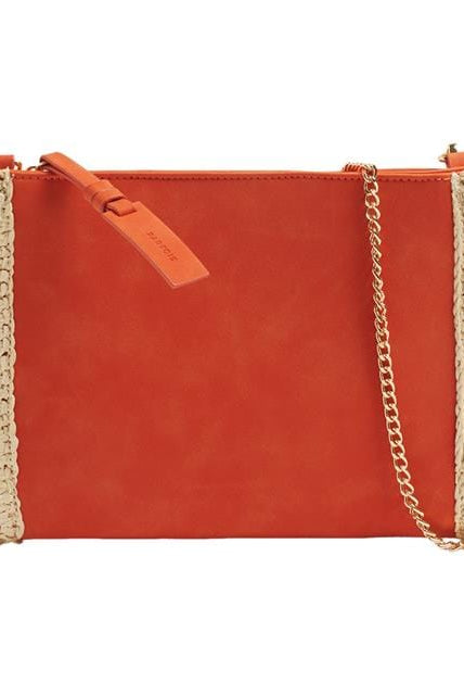 بارفوا حقيبة يد جلدية مزينة بحواف