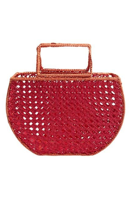 بارفوا حقيبة يد نسائية مخرمة أزرق