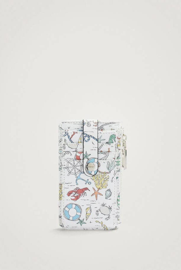 بارفوا حامل بطاقات جلد مطبوع أزرق