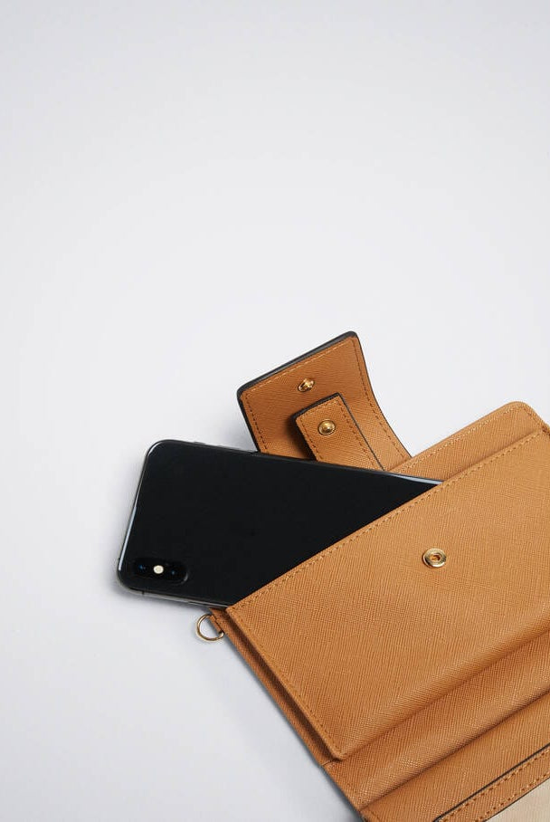 بارفوا محفظة جلد نسائية بمسكة يد جملي