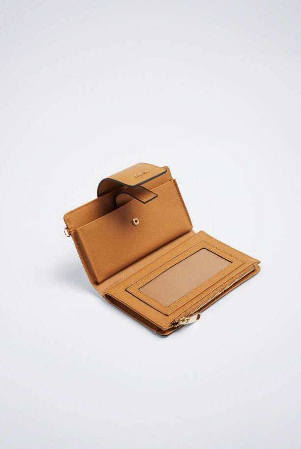 بارفوا محفظة جلد نسائية بمسكة يد جملي