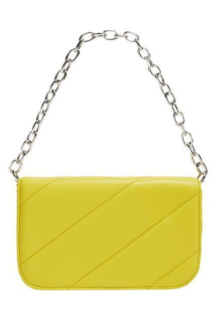 بارفوا حقيبة كتف جلدية بسلسال فضي