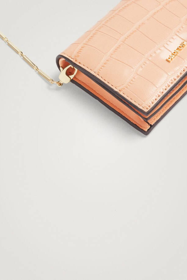 بارفوا حامل بطاقات جلد علي شكل ثعبان مرجاني