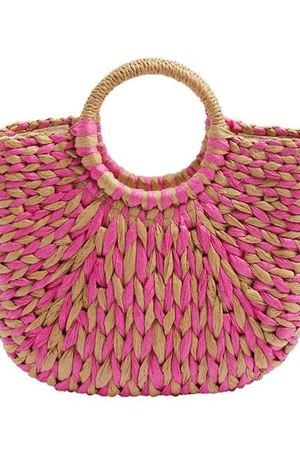 بارفوا شنطة يد نسائية منسوجة علي شكل مركب بيد صغيرة