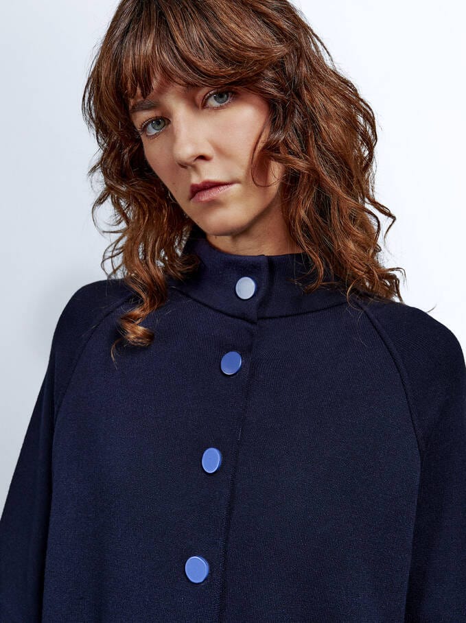 بارفوا معطف نسائي ثقيل مزود بجيوب أزرار أمامية