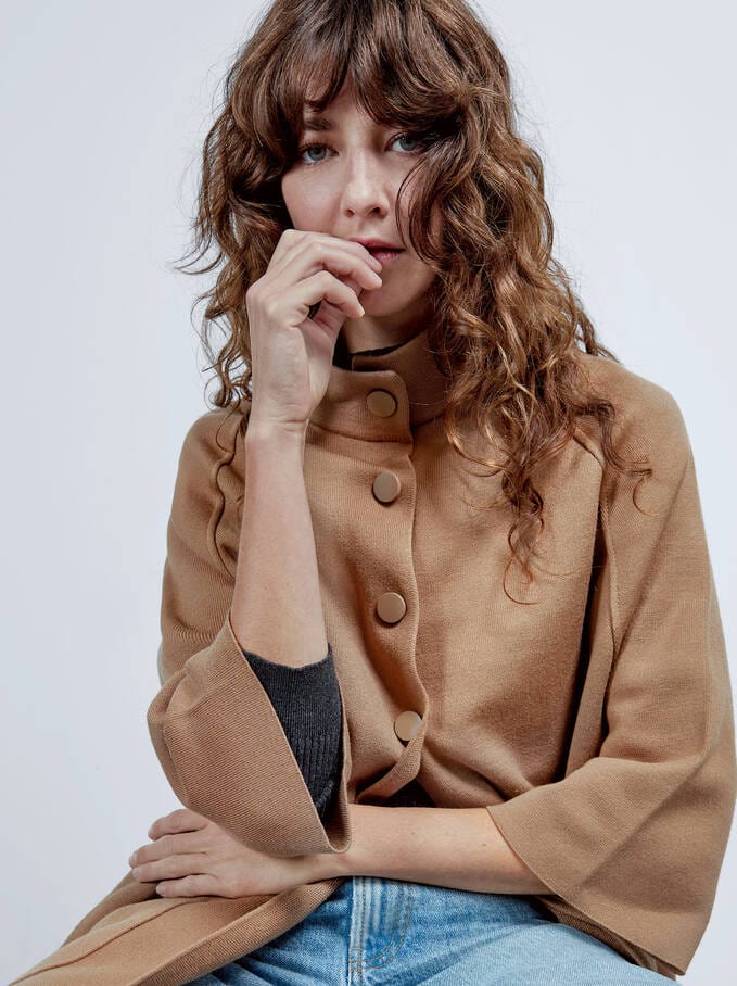 بارفوا معطف نسائي ثقيل مزود بجيوب أزرار أمامية