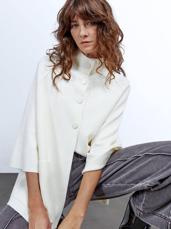 بارفوا معطف نسائي ثقيل مزود بجيوب أزرار أمامية