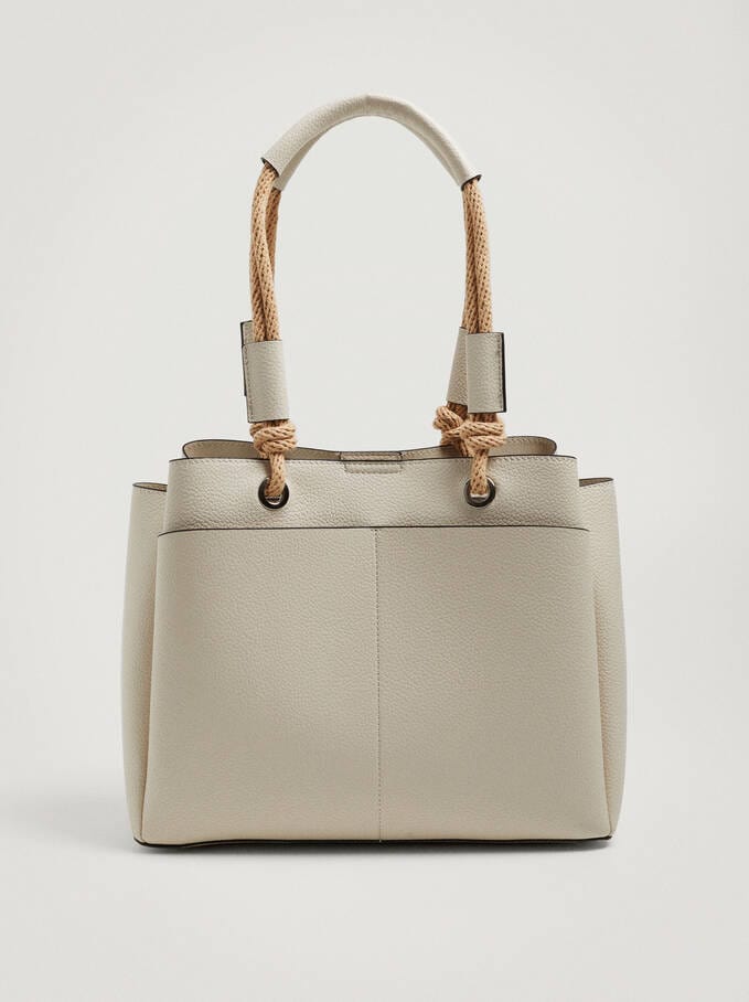 بارفوا شنطة كتف جلد نسائية سادة بحامل يد علي شكل رباط