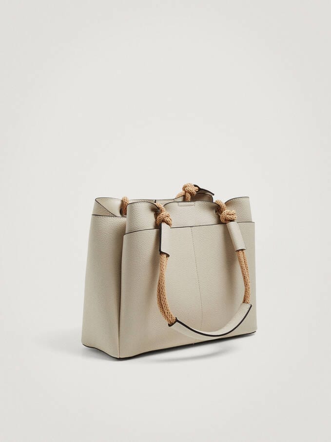 بارفوا شنطة كتف جلد نسائية سادة بحامل يد علي شكل رباط