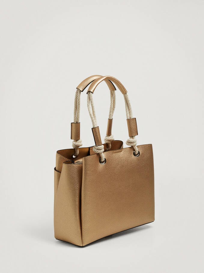 بارفوا شنطة كتف جلد نسائية سادة بحامل يد علي شكل رباط