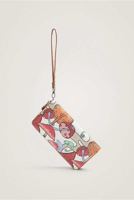 بارفوا محفظة جلد صغيرة بمسكة يد وردي