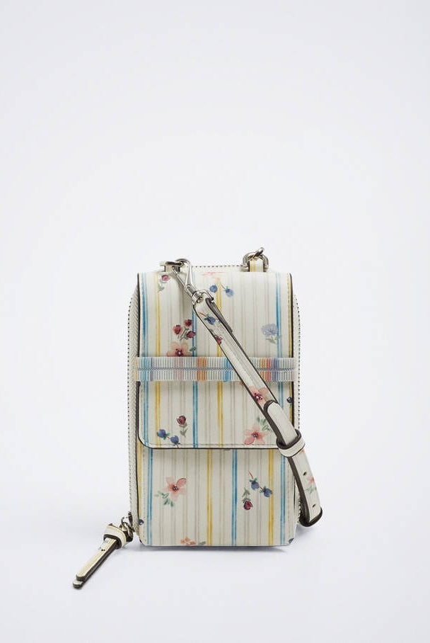 بارفوا شنطة هاتف جلد بحزام طويل أزرق