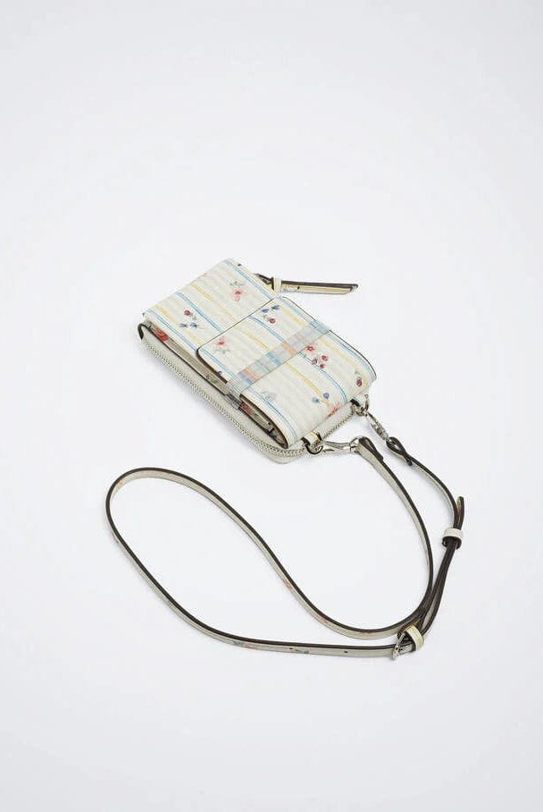 بارفوا شنطة هاتف جلد بحزام طويل أزرق