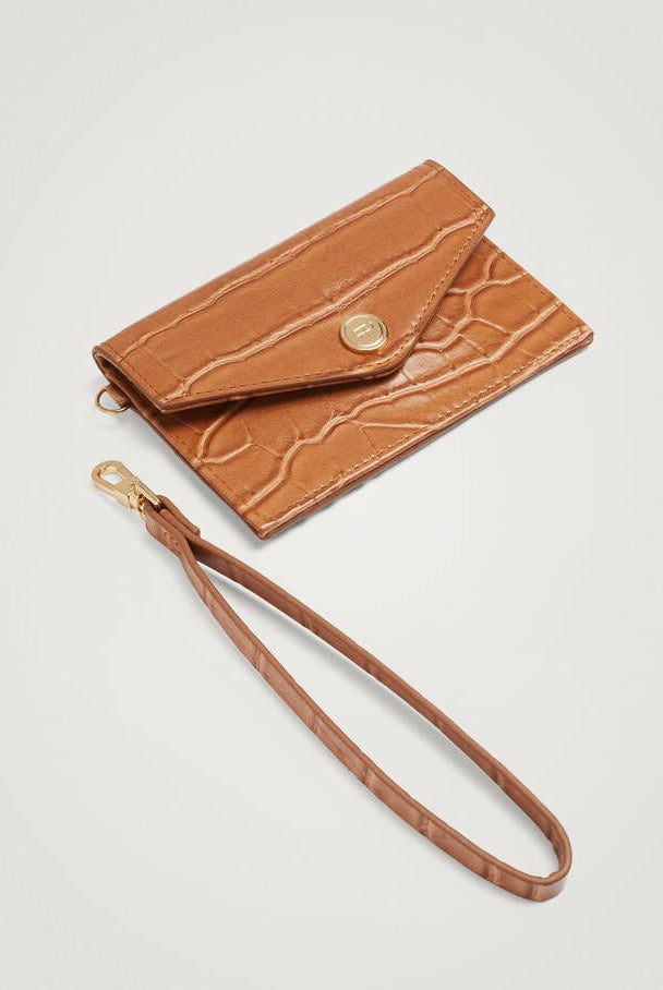 بارفوا محفظة بطاقات نسائية جلد تمساحي بمسكة يد