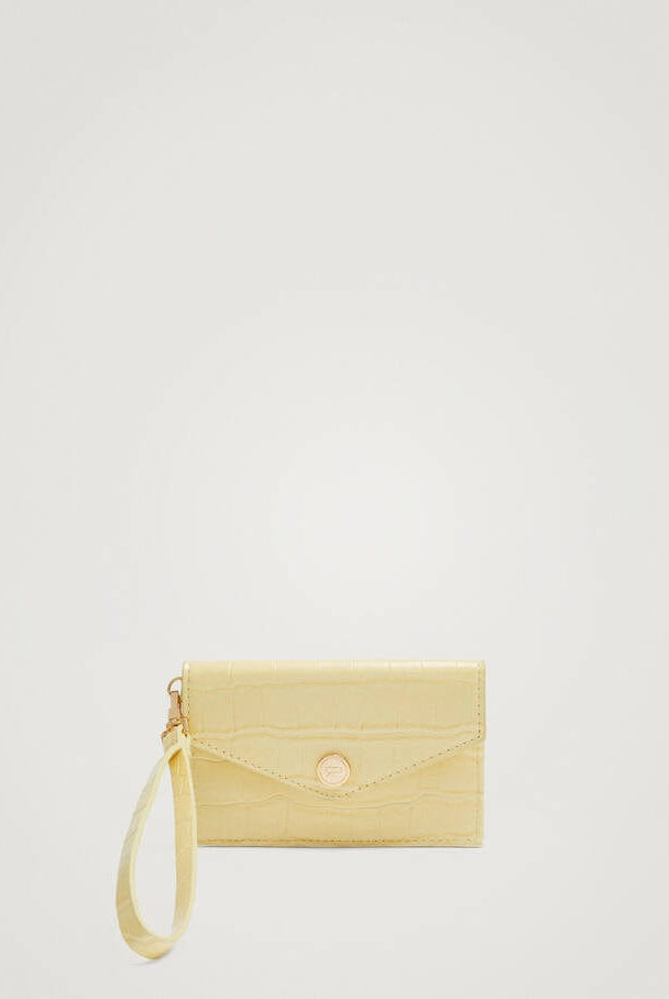 بارفوا محفظة بطاقات نسائية جلد تمساحي بمسكة يد