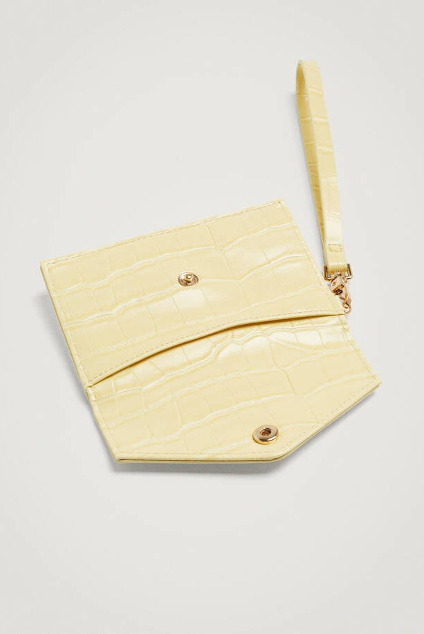 بارفوا محفظة بطاقات نسائية جلد تمساحي بمسكة يد